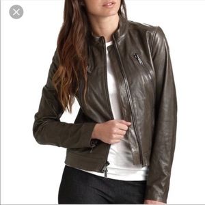 Vince Soft Leather Jacket Moto Black Zipper Lambskin Size Med